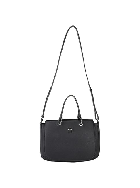 TOMMY HILFIGER Women's Black Solid Handbag-picture-14
