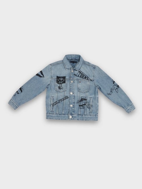 TOMMY HILFIGER Boys Blue Graphic Oversized Fit Cotton Jacket-picture-42