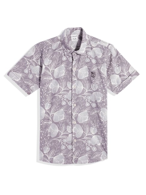 Cavio Boys Magenta Cotton Floral Shirt-picture-26