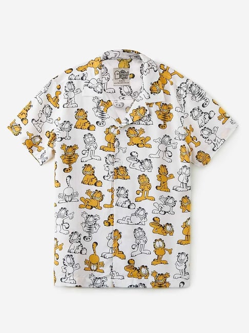 The Souled Store Boys White Garfield Regular Shirt-picture-42