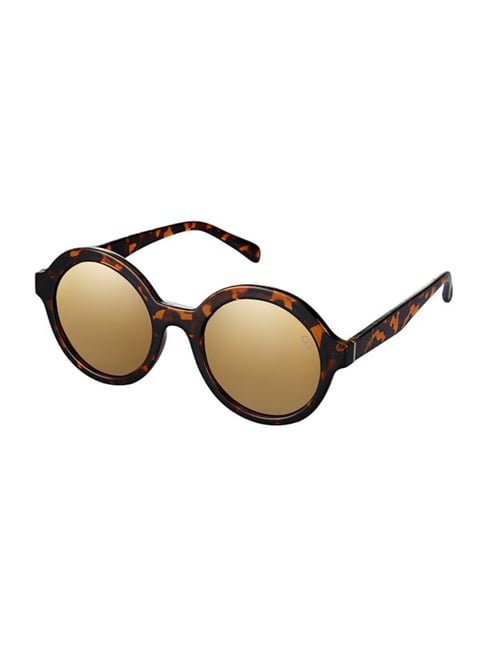 Gio Collection Brown UV Protection Round Sunglasses for Women