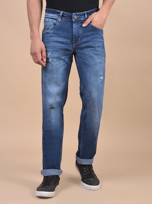 Cantabil Blue Regular Fit Solid Jeans-picture-26
