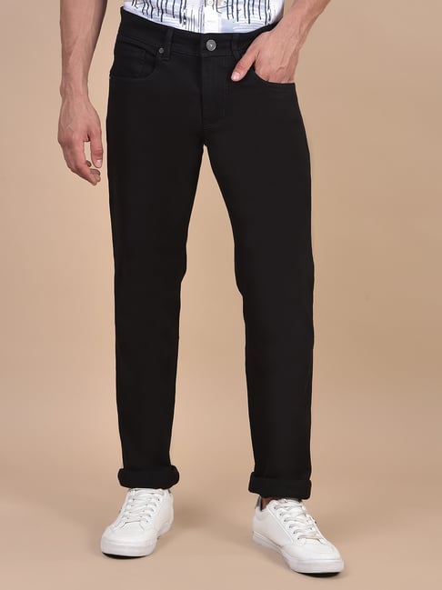 Cantabil Black Regular Fit Solid Jeans-picture-44