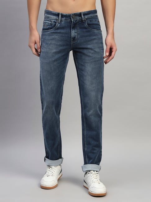 Cantabil Blue Regular Fit Solid Jeans-picture-39