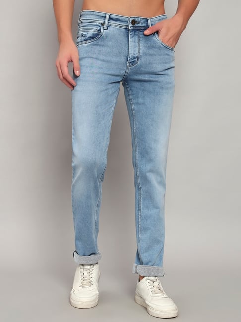 Cantabil Blue Regular Fit Solid Jeans-picture-25
