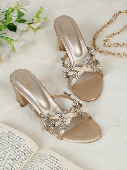 Flat N Heels Women's Gold Cross Strap Sandals