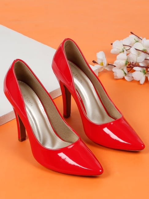 Flat N Heels Women's Red Pump Shoes