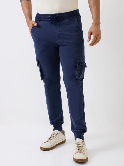 Spykar Blue Straight Fit Joggers