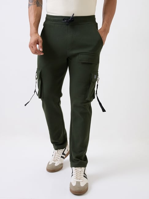 Spykar Green Straight Fit Joggers