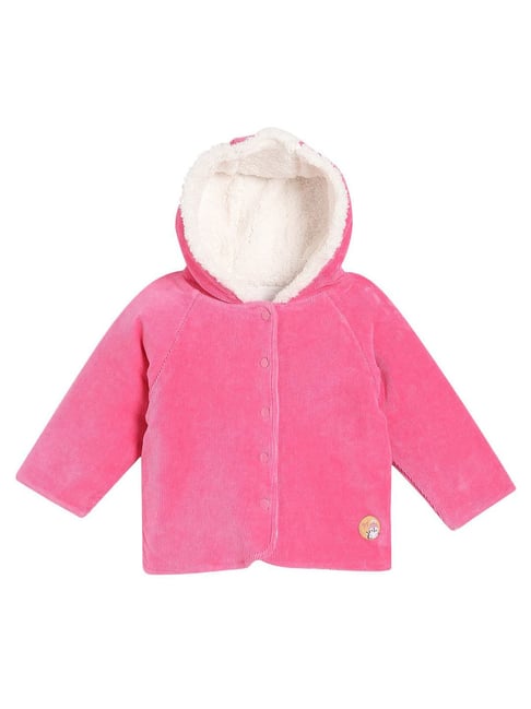Miniklub Girls Hot Pink Knit Regular Fit Jacket
