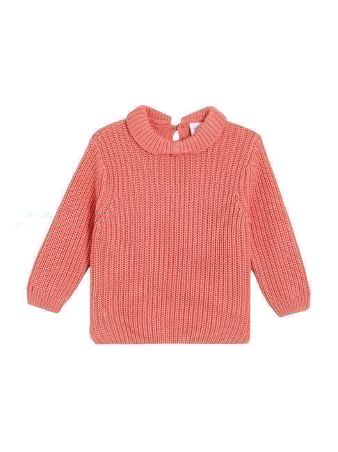 Miniklub Girls Pink Knit Regular Fit Sweater