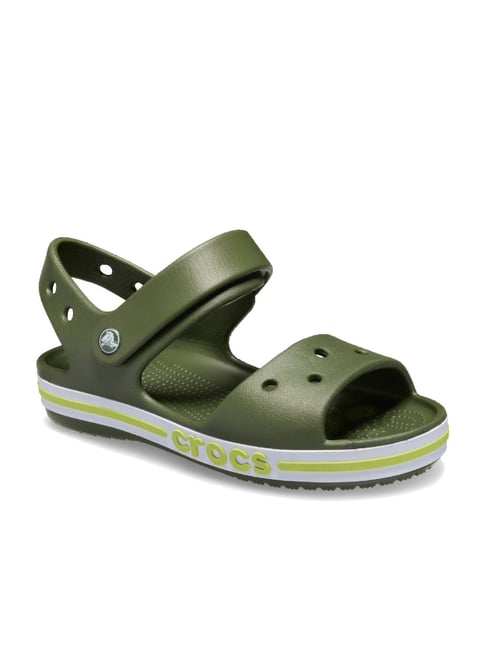 Crocs Kids Bayaband Army Green Floater Sandals-picture-29
