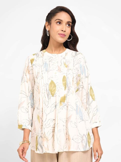Akkriti By Pantaloons Off White Regular Fit Printed Tunic-picture-22