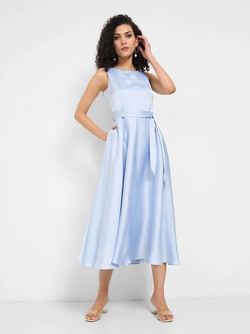 asos blue embroidered dress Annabelle in Ginko Blue Indigo  Royal Jelly Harlem