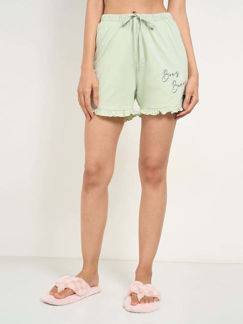 Dreamz By Pantaloons Green Cotton Comfort Fit Printed Shorts-picture-36