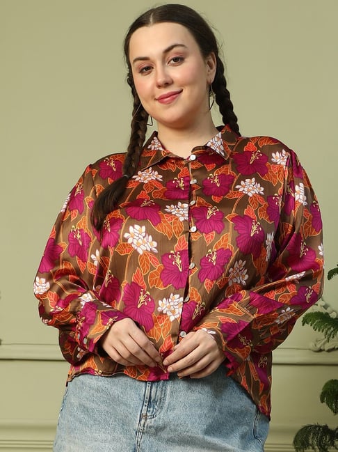 Oxolloxo Brown Regular Fit Printed Shirt-picture-11