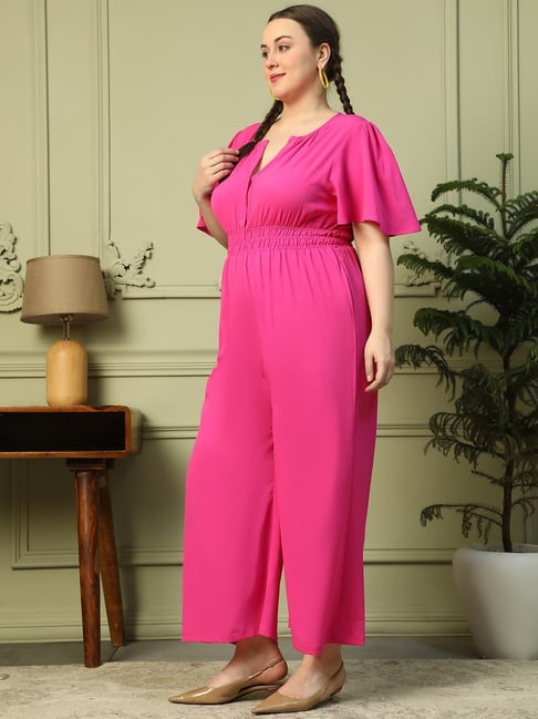 Oxolloxo Pink Regular Fit Jumpsuit