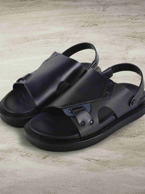 Metro Men's Black Back Strap Sandals-picture-37