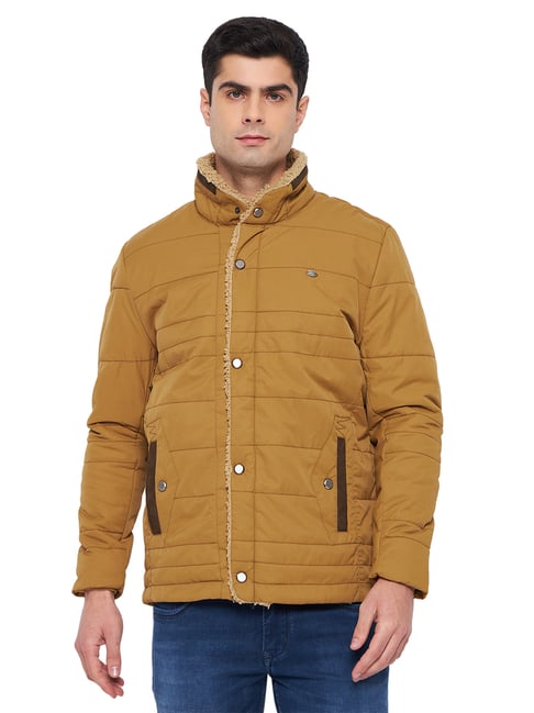 Duke Khaki Blended Regular Fit Solid Jacket-image-3