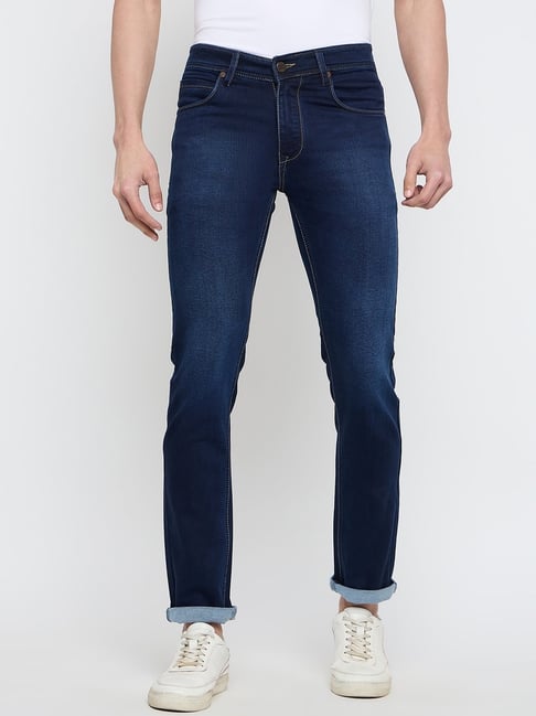 Duke Blue Blended Smart Fit Washed Jeans-picture-14