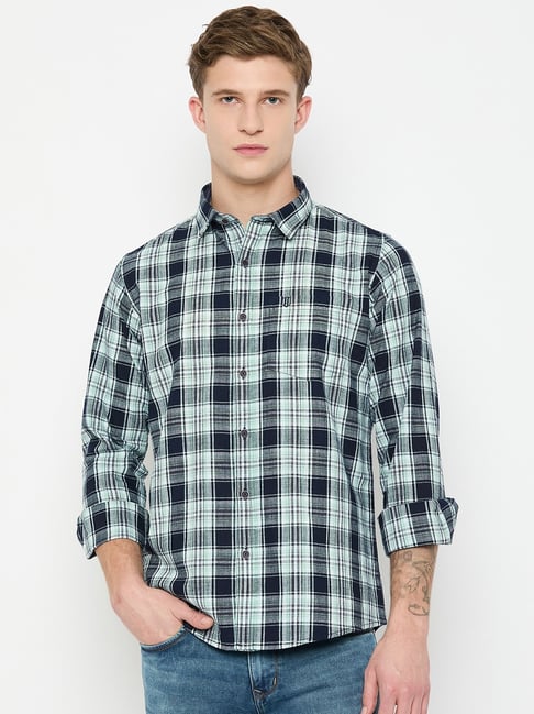 Duke Green Blended Slim Fit Checkered Shirt-picture-13