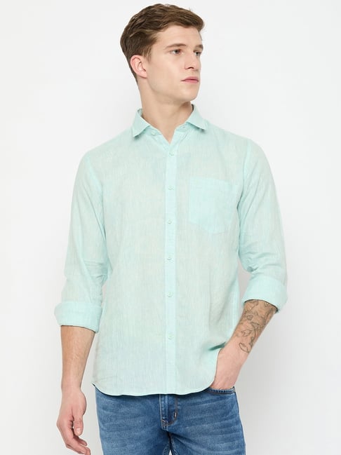 Duke Green Blended Slim Fit Solid Shirt-picture-12