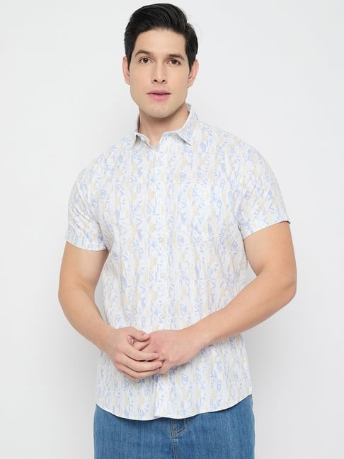 Duke White Blended Slim Fit Printed Shirt-picture-48