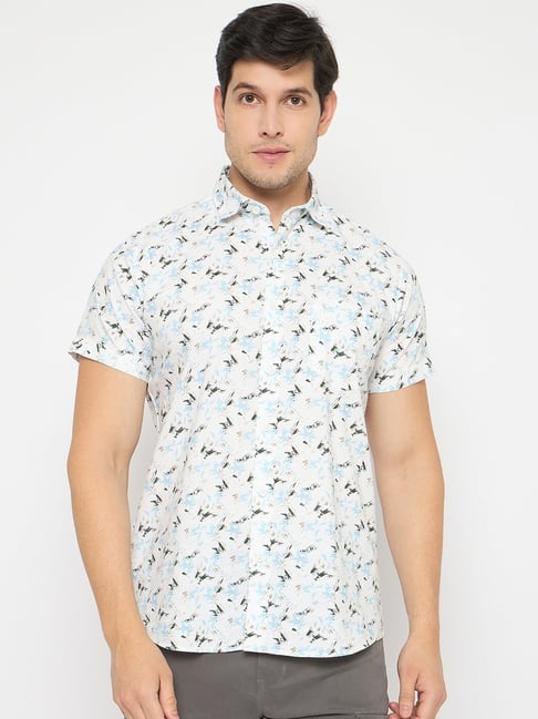 Duke Blue Blended Slim Fit Printed Shirt-picture-23