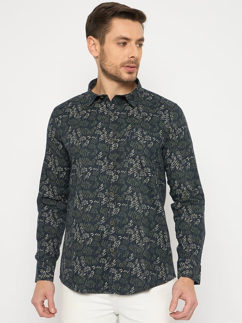 Duke Blue Blended Slim Fit Printed Shirt-picture-25