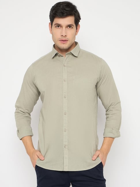 Duke Green Blended Slim Fit Solid Shirt-picture-11