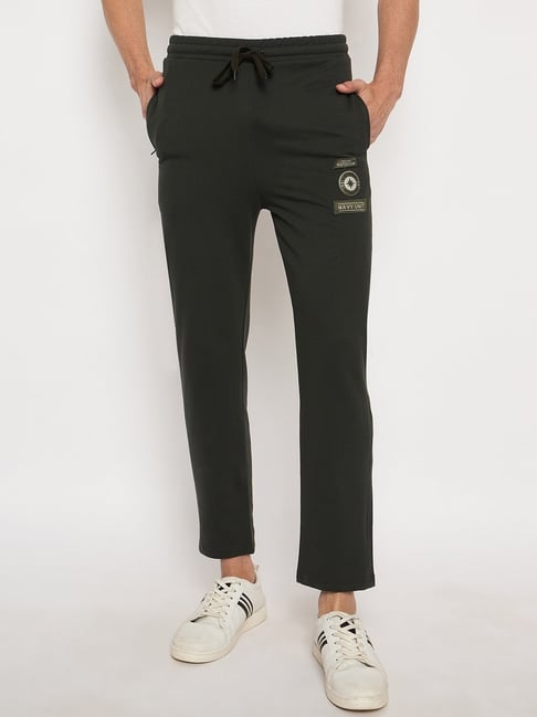 Duke Green Blended Regular Fit Solid Trackpants