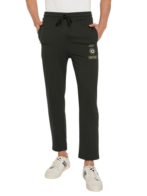 Duke Green Blended Regular Fit Solid Trackpants