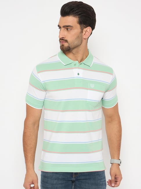 Duke Green Blended Regular Fit Striped Polo T-Shirt-picture-21