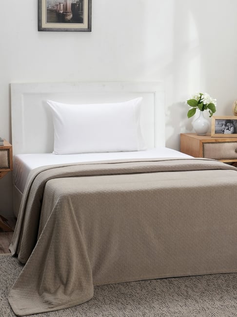 Maspar Grey Cotton 200 TC Single Bed Cover
