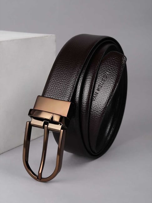 Van Heusen Brown & Black Textured Leather Reversible Formal Belt-picture-34