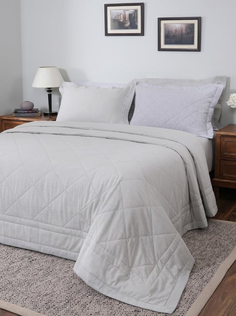 Maspar Grey Cotton Double Quilt
