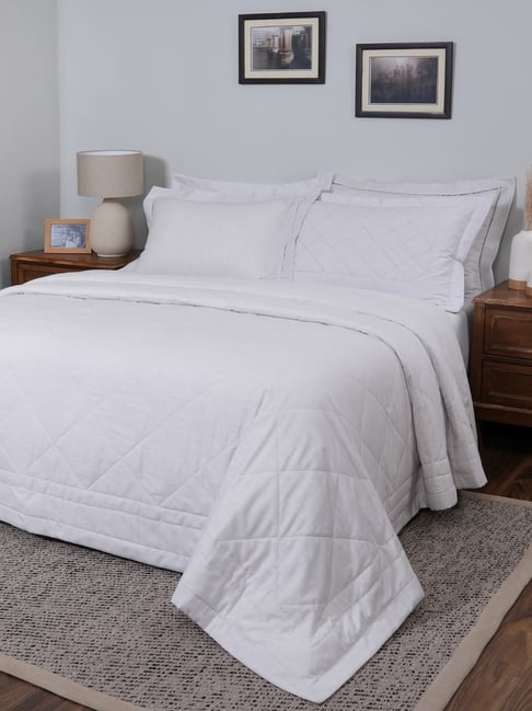 Maspar White Cotton Double Quilt