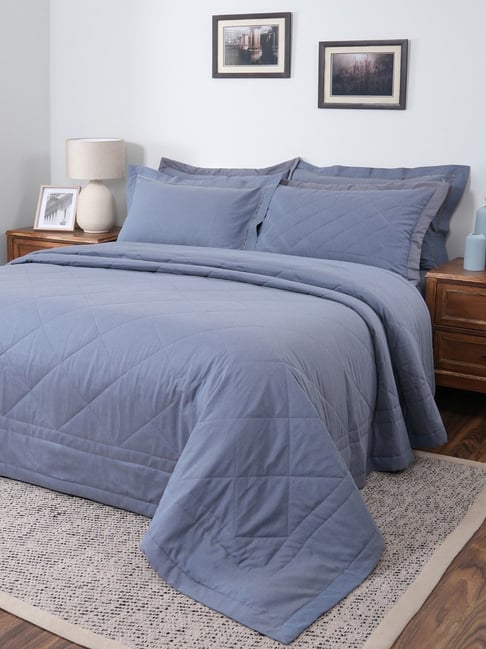 Maspar Blue Cotton Double Quilt