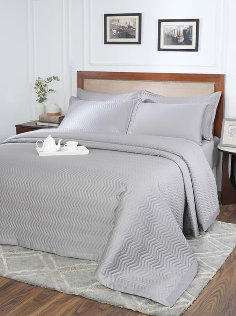 Maspar Grey Cotton Double Quilt