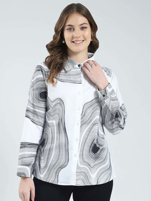 Monte Carlo White Regular Fit Printed Shirt-picture-38