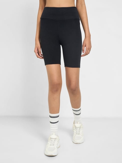 Sf Jeans By Pantaloons Jet Black Slim Fit Shorts-picture-21