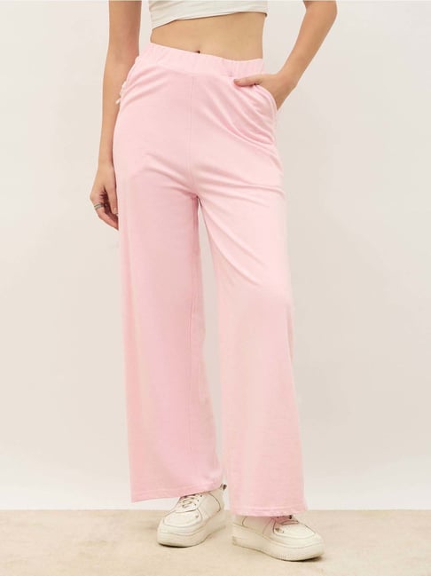 Styli Pink Cotton Regular Fit Trackpants-picture-50