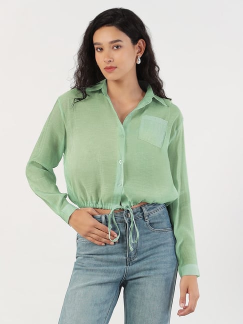 showoffff SHOWOFF Green Solid Shirt-picture-36