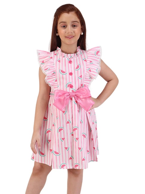 Cutecumber Girls Pink Regular Fit Applique Dress-picture-30