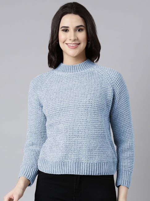 showoffff SHOWOFF Blue Textured Sweater-picture-41
