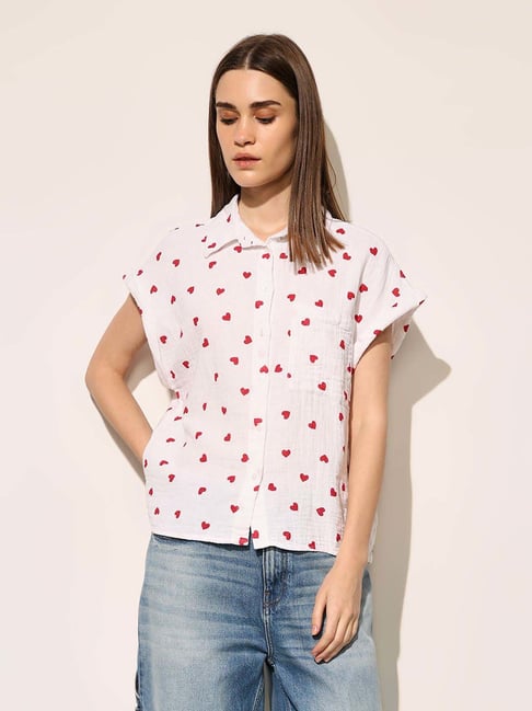 Only White Cotton Regular Fit Printed Shirt-picture-40
