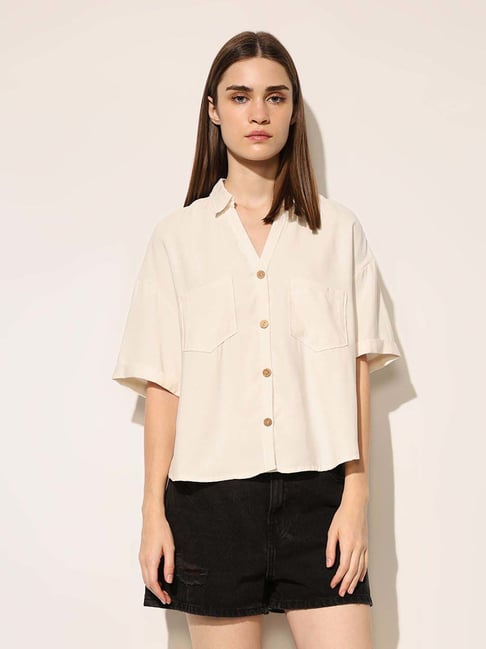 Only Beige Regular Fit Shirt-image-12