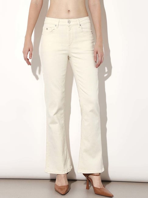 Only White Cotton Flaired Fit Jeans