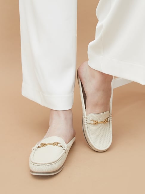 Loafers Ladies White Leather Mules Buy White Women's Flats The