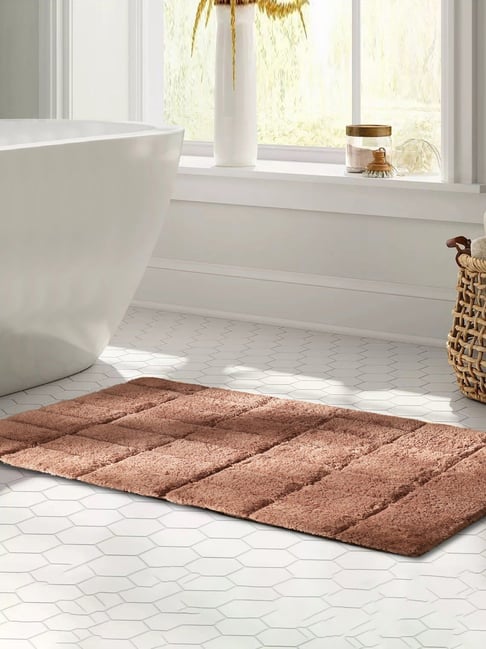Maspar Brown Cotton Anti-Skid Quick Dry Water Absorbent Bath Mat